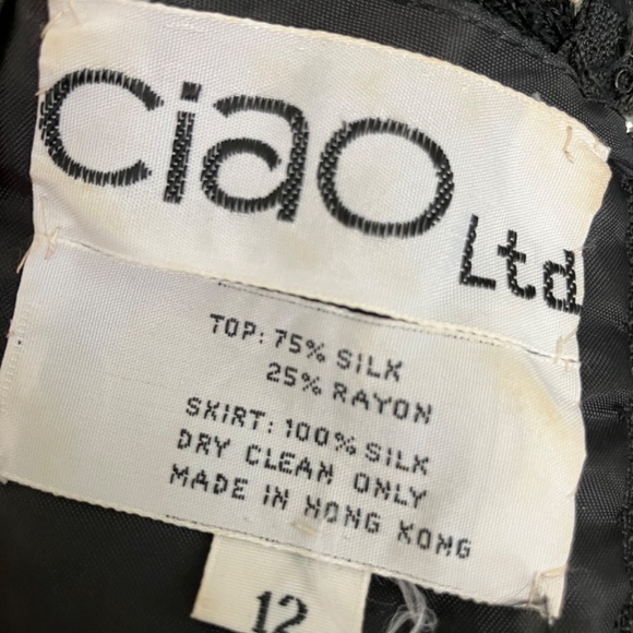 Vintage 80s Ciao Ltd New Wave Embroidered Polka Dot Knit Dress Pockets S/M - Picture 3 of 3